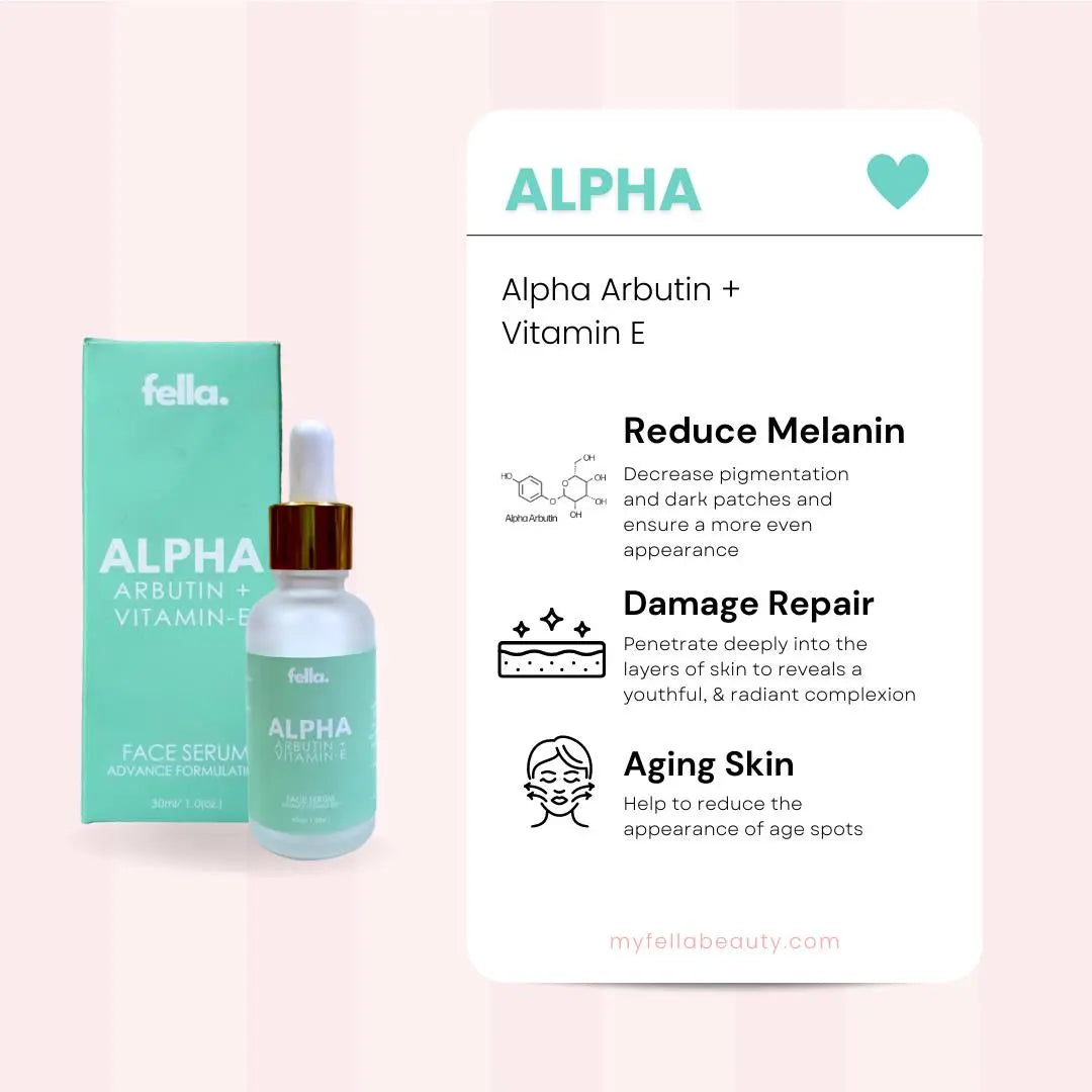 ALPHA Face Serum AlphaArbutin + Vit-E FELLA BEAUTY