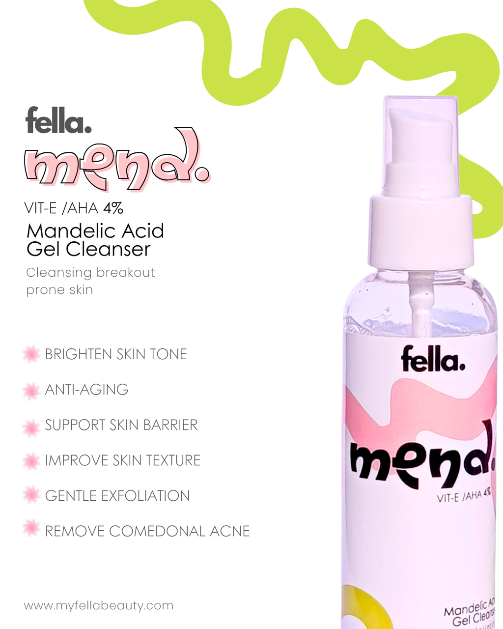 Mend. Mandelic acid 4% & VitE - Acne Prone, Radiant glowing Glass Skin