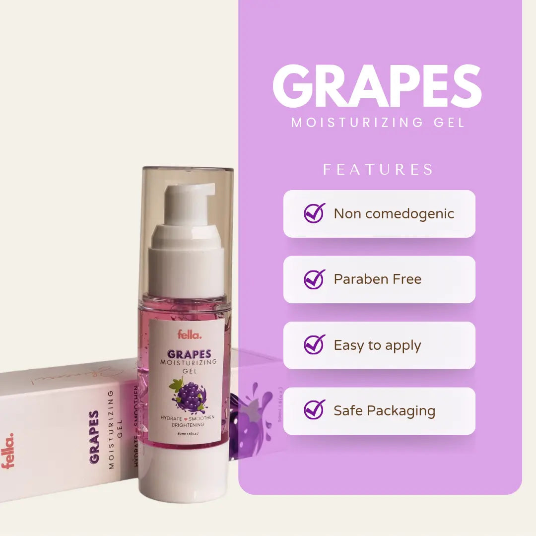 GRAPES Moisturizer Gel D-Panthenol, Niacinamide best for oily skin moisturizer FELLA BEAUTY